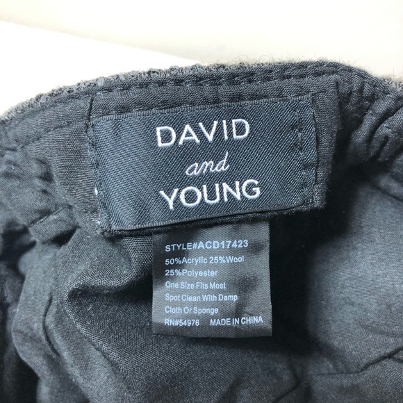 David & Young Cadet Cap Unisex One Size Dark Gray Elastic Band Back Lined Hat - Picture 10 of 12
